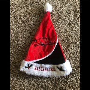 Arkansas Razorback Santa hat
